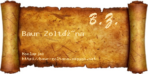 Baur Zoltána névjegykártya